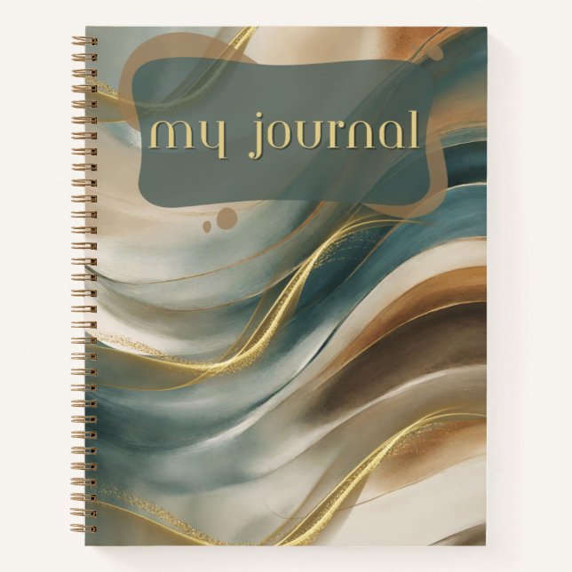 Mein Journal Golden Wave Spiral Notebook Notizbuch (Vorderseite)