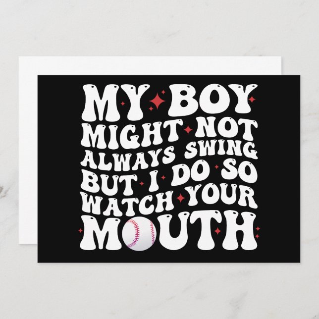 Mein Junge mag nicht immer schwingen, aber ich seh Einladung (Vorne/Hinten)