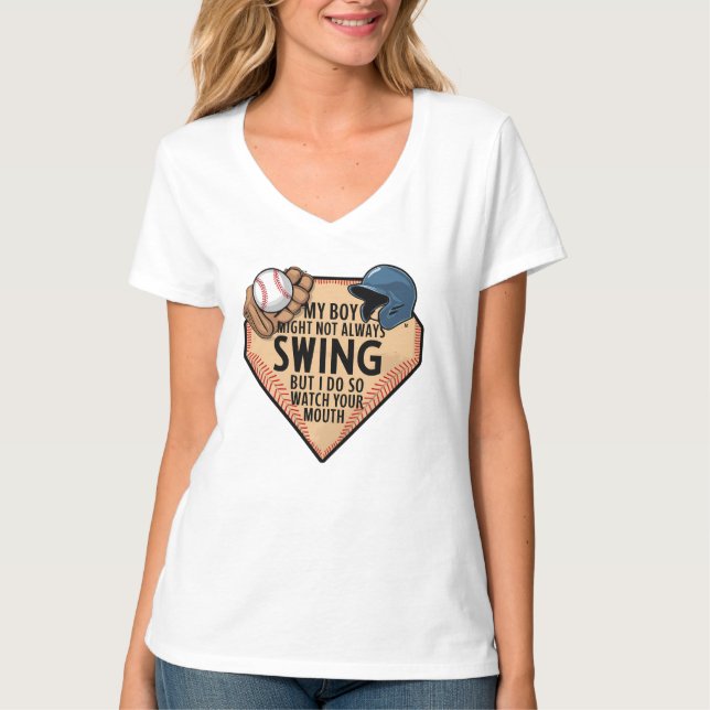 Mein Junge mag nicht immer schwingen, aber ich tue T-Shirt (Vorderseite)