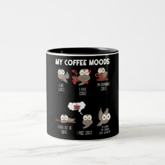 Mein Kaffee Moods Geschenk Owl Liebhaber Kaffee Ge Zweifarbige Tasse