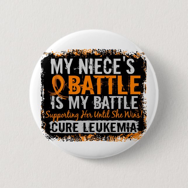 Mein Kampf zu 2 Leukämie-Nichte Button (Vorderseite)