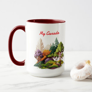 Mein Kanada Rot und Grüntöne NATUR Tasse