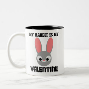 Mein Kaninchen ist mein Valentine Zweifarbige Tasse