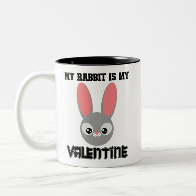 Mein Kaninchen ist mein Valentine Zweifarbige Tasse (Links)