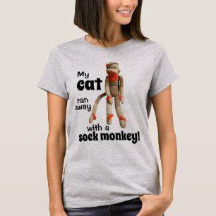 Mein Kater ist mit einem Sockenaffen weggelaufen! T-Shirt