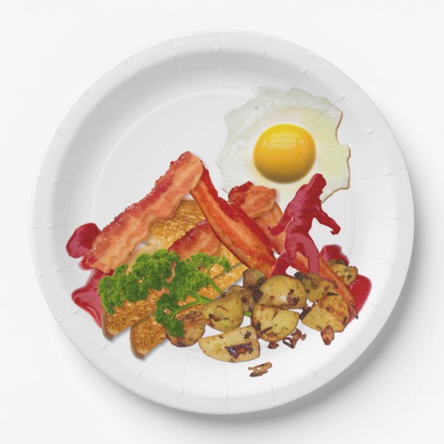 Mein Ketchup-Gone-Squatchin für Bacon Pappteller (Vorderseite)