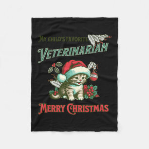 Mein Kind ist Lieblingstierärztin. Weihnachtsmann Fleecedecke