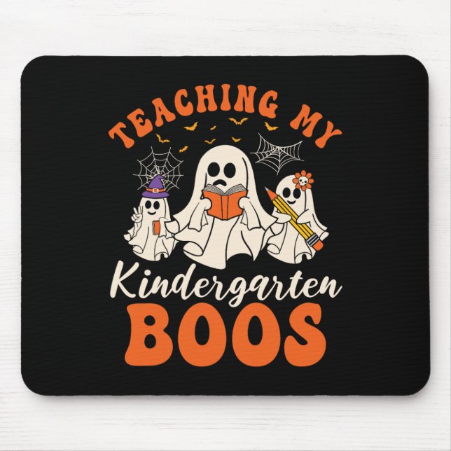 Mein Kindergarten Boos Retro Ghost Hallowee lehren Mousepad (Vorne)
