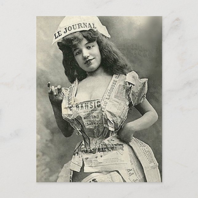 Mein Kleid ist die Zeitung Postkarte (Vorderseite)