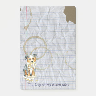 Mein kleiner amerikanischer Schäferhund Ate My Les Post-it Klebezettel