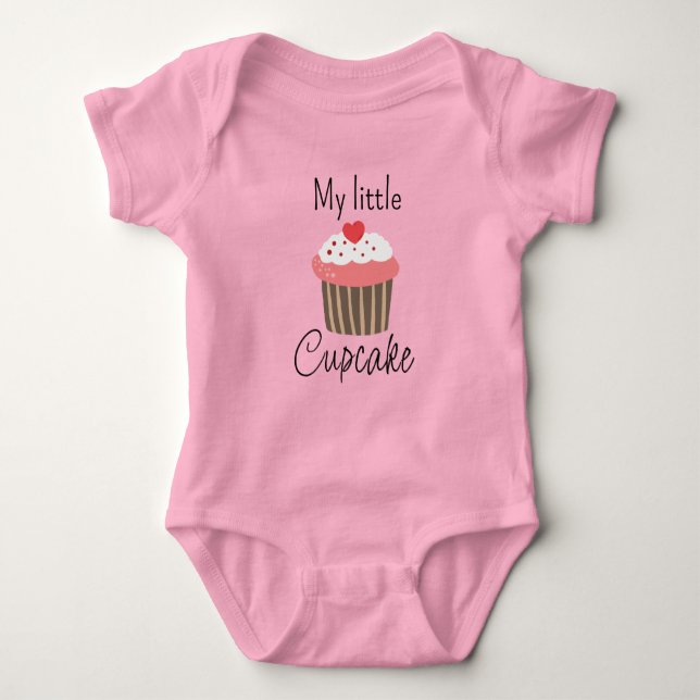 Mein kleiner Cupcake Heart Baby Bodysuit Baby Strampler (Vorderseite)