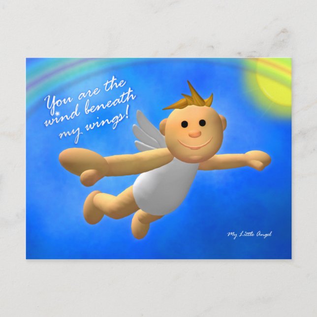 Mein kleiner Engel: Wind Postkarte (Vorderseite)