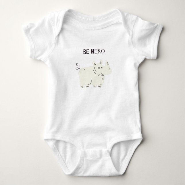 Mein kleiner Hippo-Held Baby Strampler (Vorderseite)