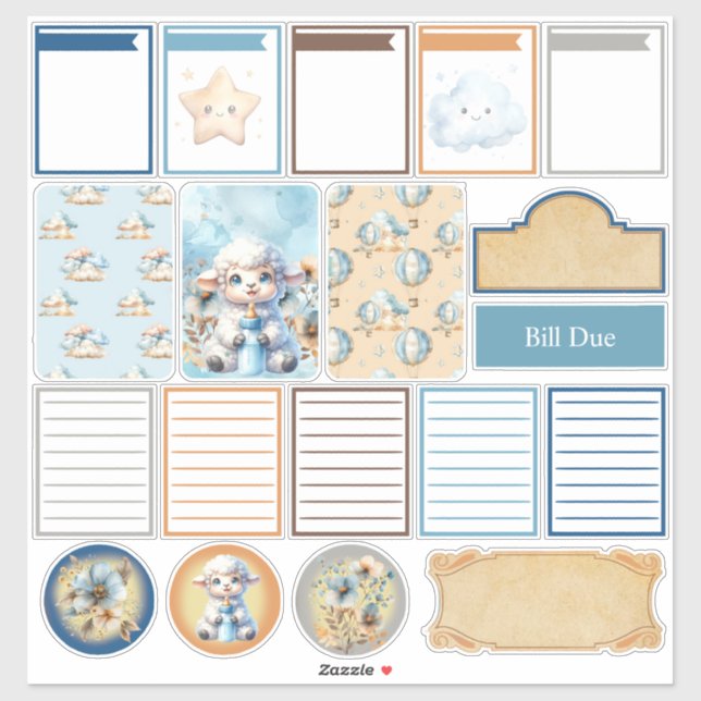 Mein kleiner Lamm-Planner-Aufkleber Aufkleber (Blatt)