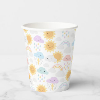 Mein kleiner Sonnenschein Rainbows & Clouds Party Pappbecher