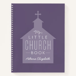 Mein kleines Kirchenbuch lila personalisiertes Not Notizbuch
