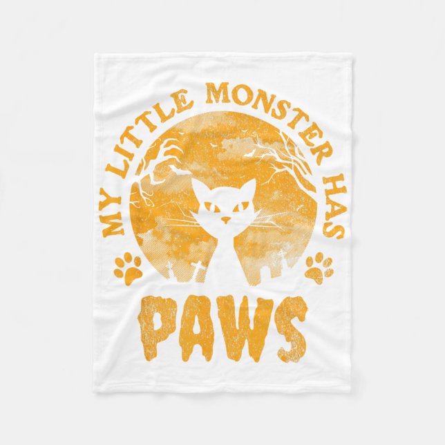 Mein kleines Monster hat eine scharfe Katze Fleecedecke (Vorderseite)