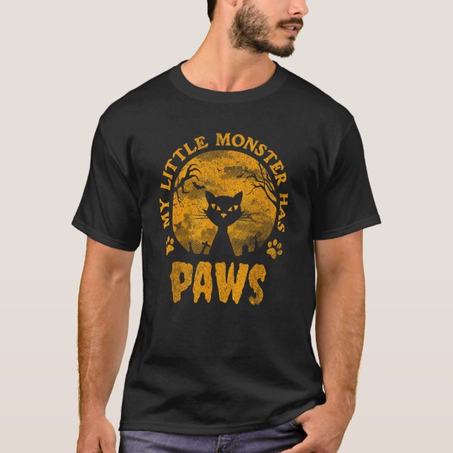 Mein kleines Monster hat eine scharfe Katze für Mä T-Shirt (Vorderseite)