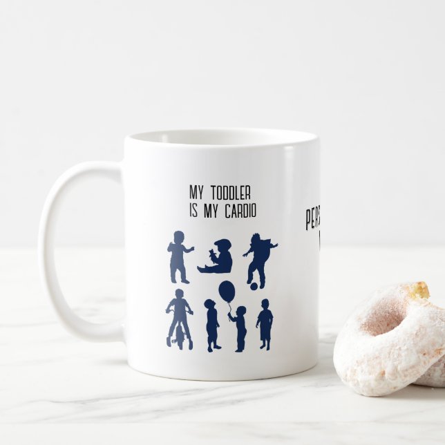 "Mein Kleinkind ist mein Cardio - Funny Parent Wor Kaffeetasse (Mit Donut)