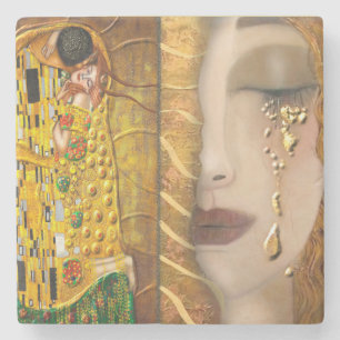 Mein Klimt Serie: Gold Steinuntersetzer