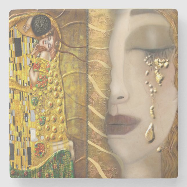 Mein Klimt Serie: Gold Steinuntersetzer (Vorderseite)