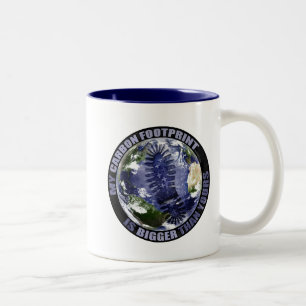 Mein Kohlenstoffabdruck ist größer als Ihr! Tass Zweifarbige Tasse