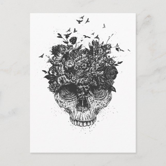 Mein Kopf ist ein Dschungel (schwarzweiß) Postkarte (Vorderseite)