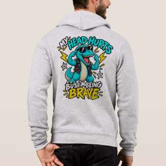Mein Kopf tut weh, aber ich bin tapfer Lustiger Ro Hoodie