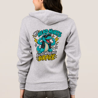 Mein Kopf tut weh, aber ich bin tapfer Lustiger Ro Hoodie