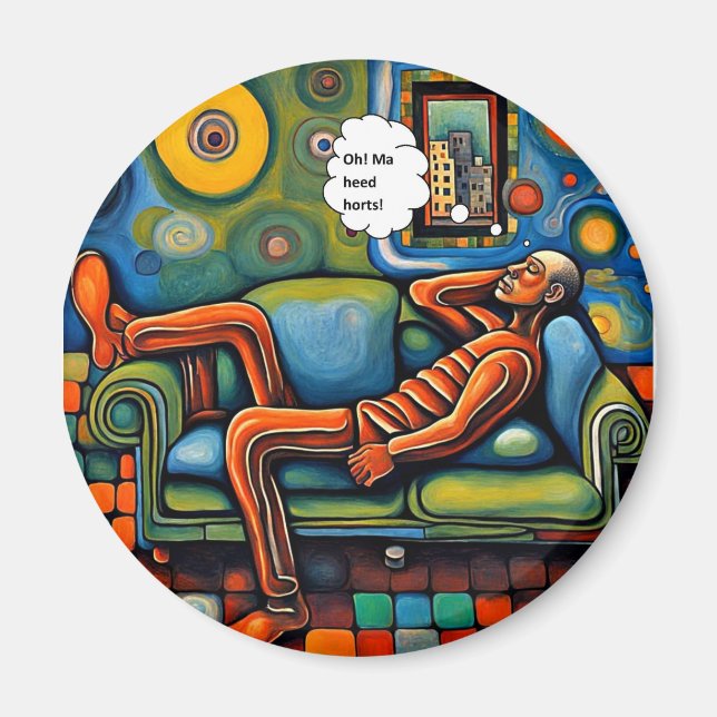 Mein Kopf tut weh Magnet (Vorne)