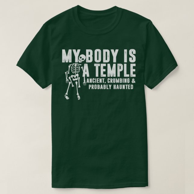 Mein Körper ist ein Tempel antiker Krummeln und wa T-Shirt (Design vorne)