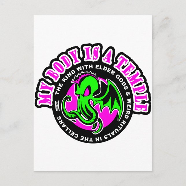 MEIN KÖRPER IST EIN TEMPEL POSTKARTE (Vorderseite)