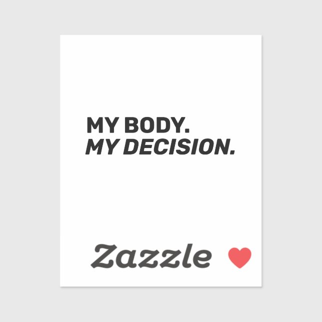 Mein Körper meine Entscheidung minimalistisch schw Aufkleber (Blatt)