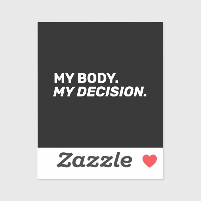 Mein Körper meine Entscheidung minimalistisch weiß Aufkleber (Blatt)