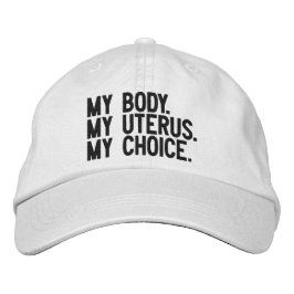 Mein Körper meine Gebärmutter meine Wahl Schwarz-w Bestickte Baseballkappe