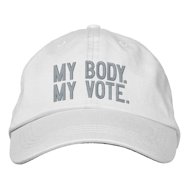 Mein Körper, meine Stimme, Frauenrechte Frauen wäh Bestickte Baseballkappe (Vorderseite)