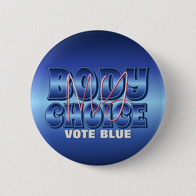 Mein Körper meine Wahl blau Button (Vorderseite)