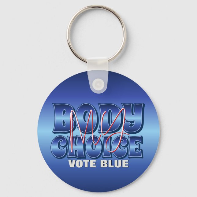 Mein Körper meine Wahl blau Schlüsselanhänger (Vorderseite)