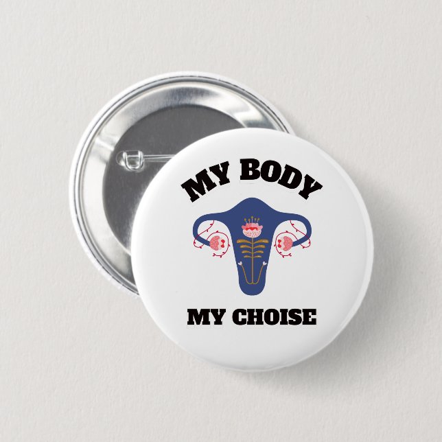 mein Körper meine Wahl | Frauenrechte roe / wave H Button (Vorne & Hinten)