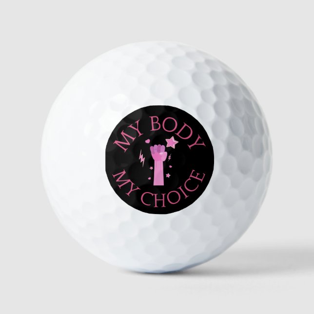 Mein Körper meine Wahl Rosa Feminist Golfball (Vorderseite)