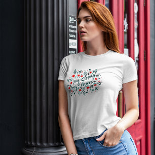 Mein Körper, meine Wahl - rote Blume T-Shirt