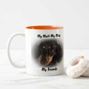 Mein Köter, meine Tasse, meine Freunde. Zweifarbige Tasse