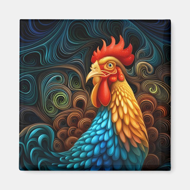 Mein Kumpel-Rooster lächelt nie Magnet (Vorne)