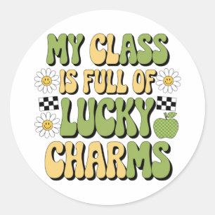 Mein Kurs ist voller Lucky Charms Patricks Lehrer Runder Aufkleber