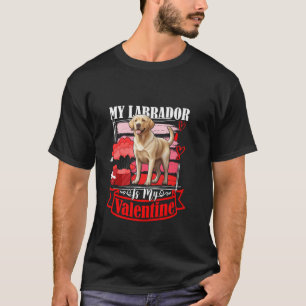 Mein Labrador ist mein Valentine Funny Dog Lover V T-Shirt