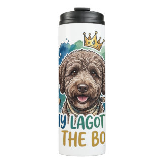 Mein Lagotto ist der Boss Reisetasse Thermobecher Thermosbecher