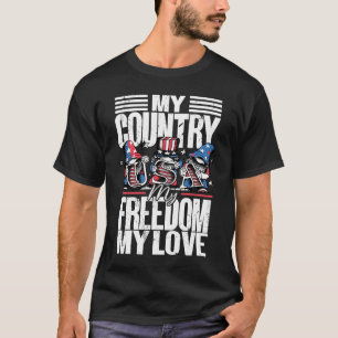 Mein Land meine Freiheit meine Liebe 4. Juli Ameri T-Shirt