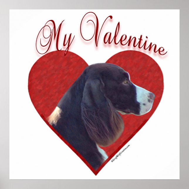Mein Leben Englisch Springer Spanisch Valentine Poster (Vorne)