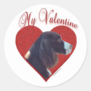 Mein Leben Englisch Springer Spanisch Valentine Runder Aufkleber