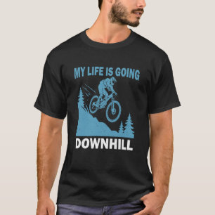 Mein Leben Fährt Bergab Lustiges Mountainbiken T-Shirt